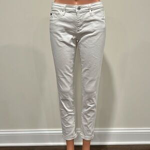 AG Adriano Goldschmied White Cuffed Ankle Jeans Size 28